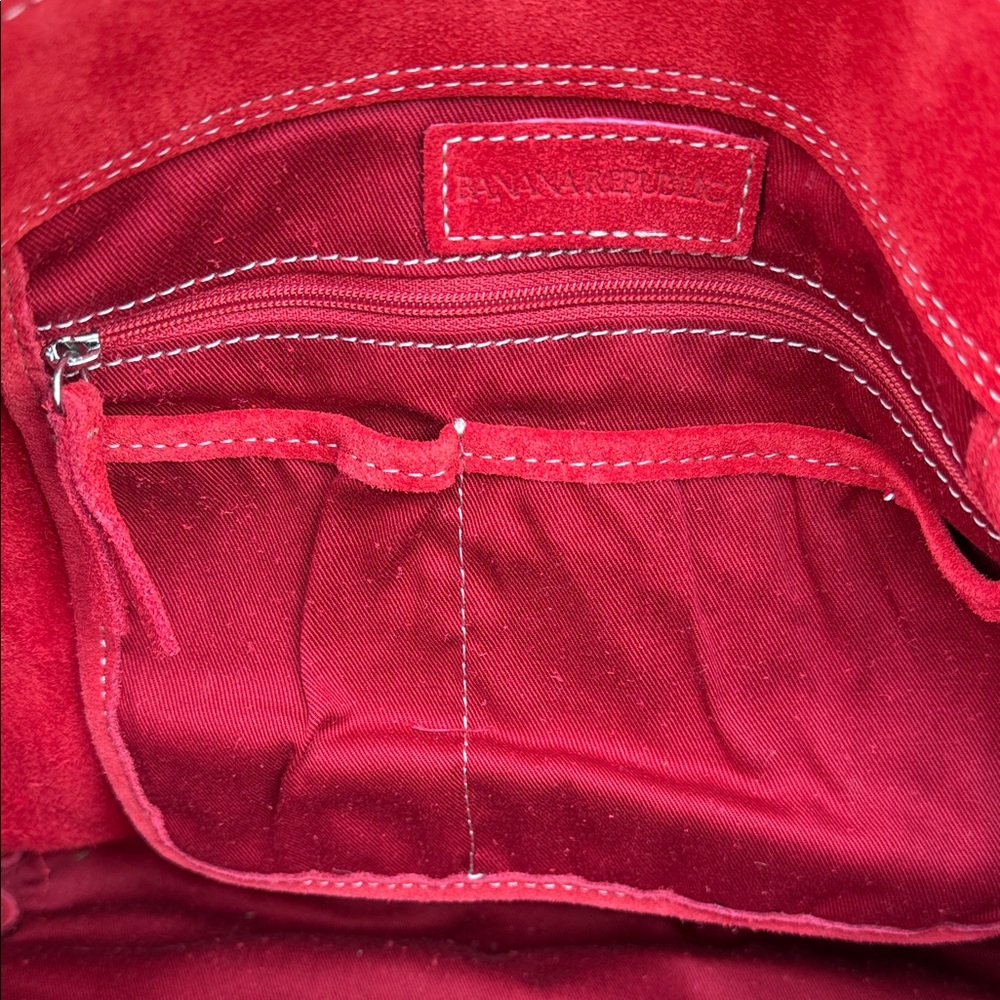 Banana Republic NWT Red Suede Tote Bag - Picture 6 of 9